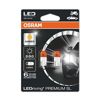 Osram W5W T10 Amber Ledriving Premium